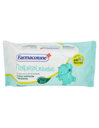 farmacotone natural bebe' 72 salviette detergenti aloe vera e olio mandorla: tuttocasashop.live: igiene e cura della persona
