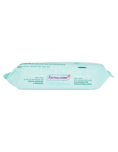 farmacotone natural bebe' 72 salviette detergenti aloe vera e olio mandorla: tuttocasashop.live: igiene e cura della persona