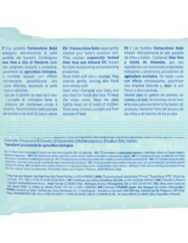 farmacotone natural bebe' 72 salviette detergenti aloe vera e olio mandorla: tuttocasashop.live: igiene e cura della persona