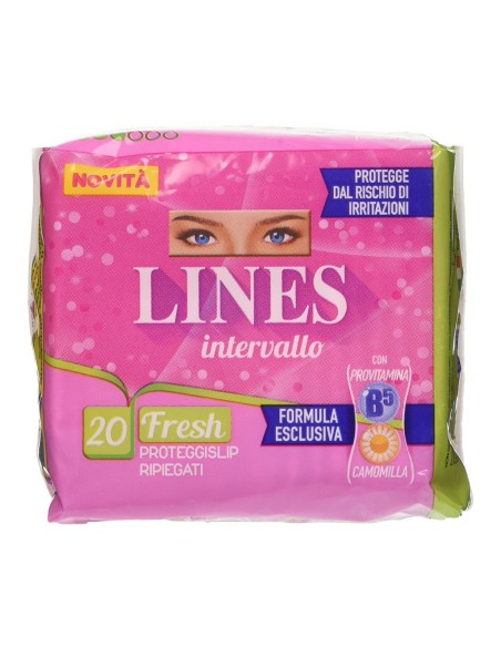 lines intervallo assorbenti proteggislip 20pz ripiegati fresh: tuttocasashop.live: igiene e cura della persona