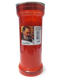 lumino - cero votivo - alto 19cm - diametro 8.5cm - 342g - rosso - san pio: tuttocasashop.live: pulizia e cura della casa