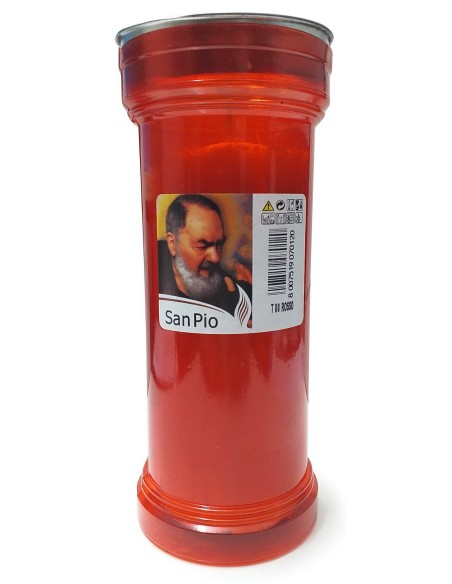 lumino - cero votivo - alto 19cm - diametro 8.5cm - 342g - rosso - san pio: tuttocasashop.live: pulizia e cura della casa