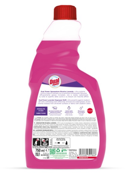 dual power sgrassatore universale spray 750ml - lavanda - ricarica: tuttocasashop.live: pulizia e cura della casa