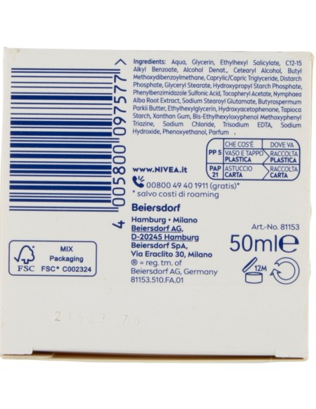 nivea crema viso 50ml - rinfrescante - per pelli normali o miste: tuttocasashop.live: igiene e cura della persona