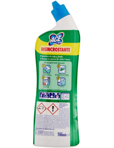 ace wc gel detergente - 700ml - verde - disincrostante - igienizzante: tuttocasashop.live: pulizia e cura della casa