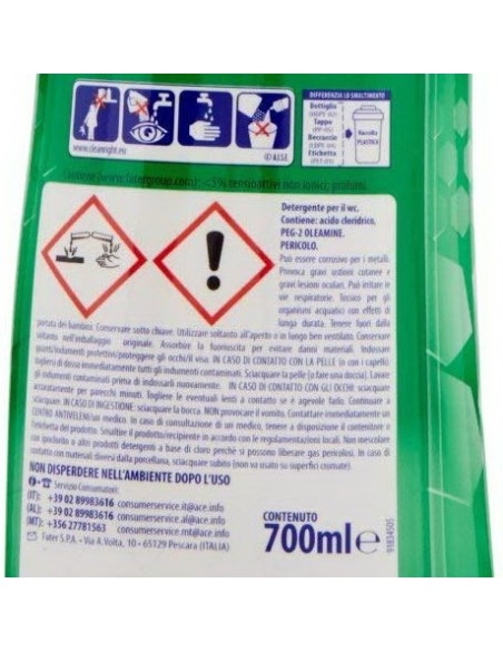 ace wc gel detergente - 700ml - verde - disincrostante - igienizzante: tuttocasashop.live: pulizia e cura della casa