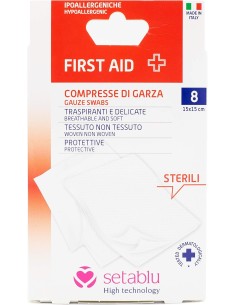 setablu compresse di garza per medicazione - 15x15cm - 8 pezzi: tuttocasashop.live: igiene e cura della persona