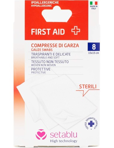 setablu compresse di garza per medicazione - 15x15cm - 8 pezzi: tuttocasashop.live: igiene e cura della persona