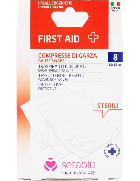 setablu compresse di garza per medicazione - 15x15cm - 8 pezzi: tuttocasashop.live: igiene e cura della persona