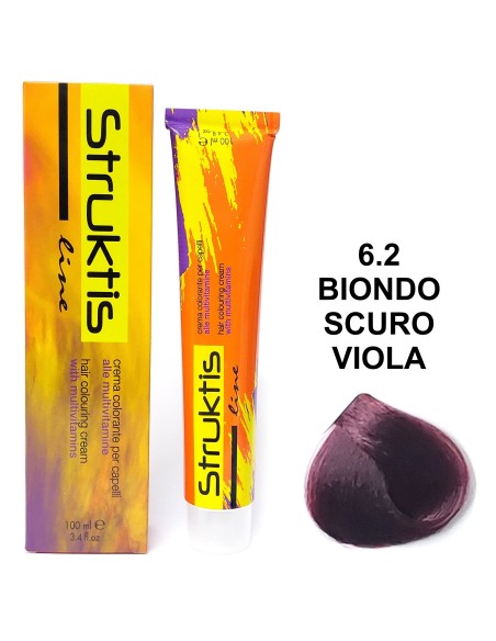 struktis crema colorante 100ml - 6.2 biondo scuro viola: tuttocasashop.live: igiene e cura della persona