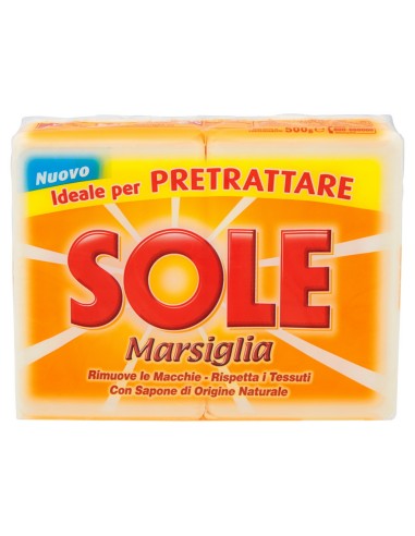 sole sapone da bucato - 2 pezzi - 500g - marsiglia - bianco: tuttocasashop.live: prodotti per bucato e tessuti