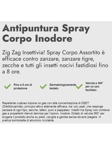 zig zag insetti-via antipuntura zanzare e zecche - 100ml - inodore: tuttocasashop.live: igiene e cura della persona