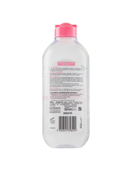 garnier skin active acqua micellare - 400ml - tutto in 1 - pelli sensibili: tuttocasashop.live: igiene e cura della persona