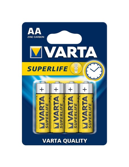 varta superlife pile formato aa stilo zinco carbone 1.5v - 4 pezzi: tuttocasashop.live: altro - bazar