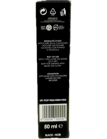 bright lucido per scarpe in crema - tubo da 50ml - nero: tuttocasashop.live: prodotti per bucato e tessuti