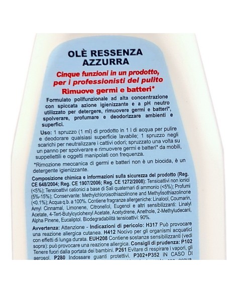 ole' oies ressenza deodorante multiuso igienizzante 750ml - azzurra: tuttocasashop.live: pulizia e cura della casa