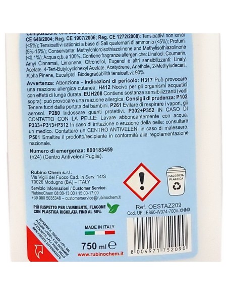 ole' oies ressenza deodorante multiuso igienizzante 750ml - azzurra: tuttocasashop.live: pulizia e cura della casa