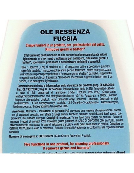 ole' oies ressenza deodorante multiuso igienizzante 750ml - fucsia: tuttocasashop.live: pulizia e cura della casa
