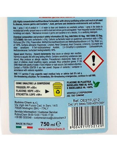 ole' oies ressenza deodorante multiuso igienizzante 750ml - fucsia: tuttocasashop.live: pulizia e cura della casa