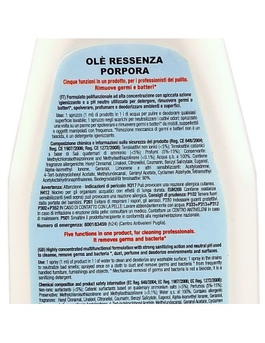 ole' oies ressenza deodorante multiuso igienizzante 750ml - porpora: tuttocasashop.live: pulizia e cura della casa