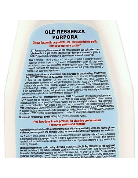 ole' oies ressenza deodorante multiuso igienizzante 750ml - porpora: tuttocasashop.live: pulizia e cura della casa