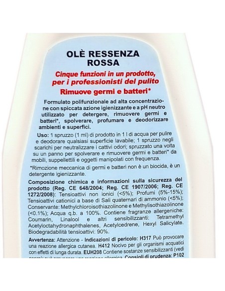 ole' oies ressenza deodorante multiuso igienizzante 750ml - rossa: tuttocasashop.live: pulizia e cura della casa