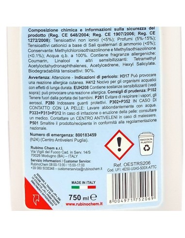 ole' oies ressenza deodorante multiuso igienizzante 750ml - rossa: tuttocasashop.live: pulizia e cura della casa