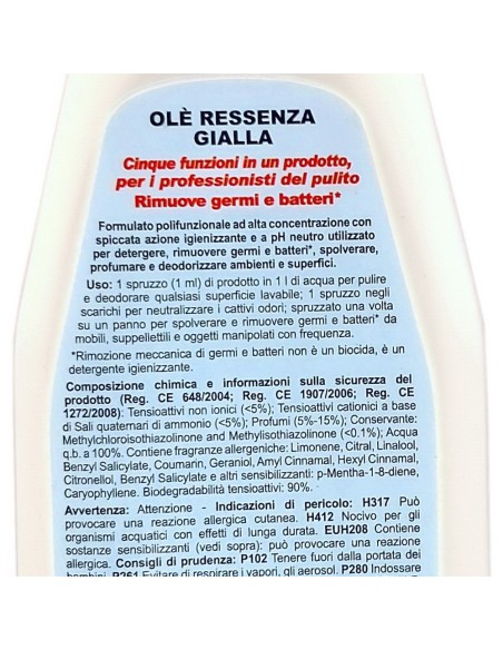 ole' oies ressenza deodorante multiuso igienizzante 750ml - gialla: tuttocasashop.live: pulizia e cura della casa