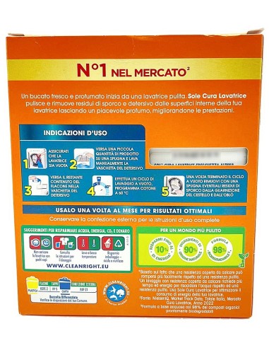 sole cura lavatrice 250ml 2pz - pulisce e protegge la lavatrice: tuttocasashop.live: prodotti per bucato e tessuti