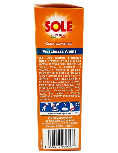 sole cura lavatrice 250ml 2pz - pulisce e protegge la lavatrice: tuttocasashop.live: prodotti per bucato e tessuti