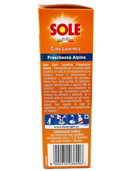 sole cura lavatrice 250ml 2pz - pulisce e protegge la lavatrice: tuttocasashop.live: prodotti per bucato e tessuti