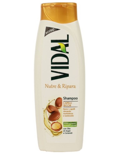 vidal shampoo 250ml - nutre & ripara capelli secchi olio di argan e ceramidi: tuttocasashop.live: igiene e cura della persona