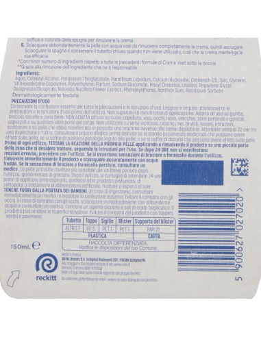 veet crema depilatoria sotto la doccia 150ml - pelli normali: tuttocasashop.live: igiene e cura della persona