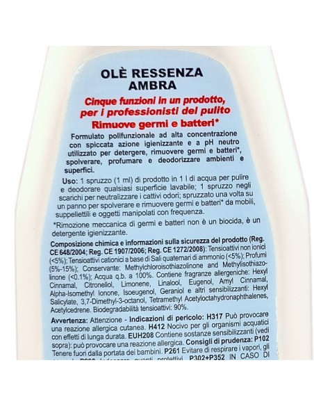ole' oies ressenza deodorante multiuso igienizzante 750ml - ambra: tuttocasashop.live: pulizia e cura della casa