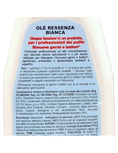ole' oies ressenza deodorante multiuso igienizzante 750ml - bianca: tuttocasashop.live: pulizia e cura della casa