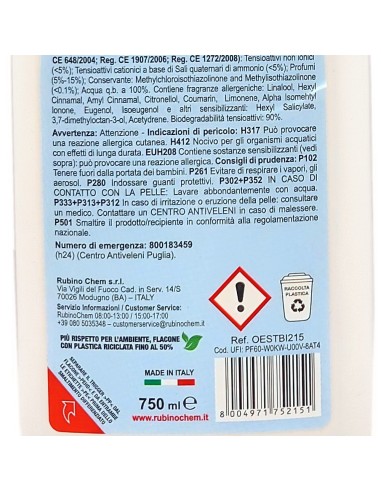 ole' oies ressenza deodorante multiuso igienizzante 750ml - bianca: tuttocasashop.live: pulizia e cura della casa