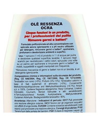 ole' oies ressenza deodorante multiuso igienizzante 750ml - ocra: tuttocasashop.live: pulizia e cura della casa
