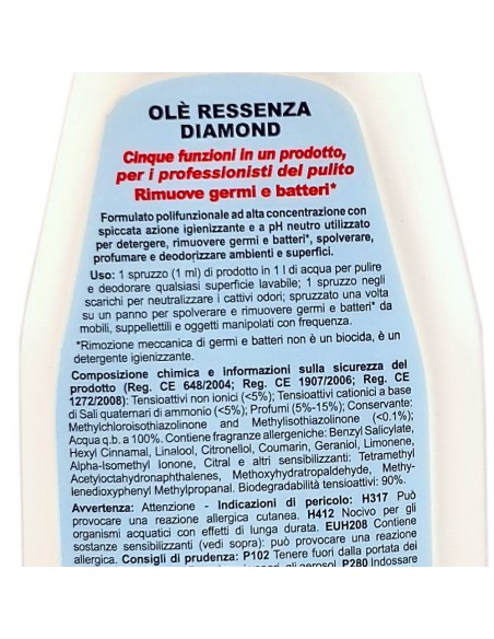 ole' oies ressenza deodorante multiuso igienizzante 750ml - luxury diamond: tuttocasashop.live: pulizia e cura della casa