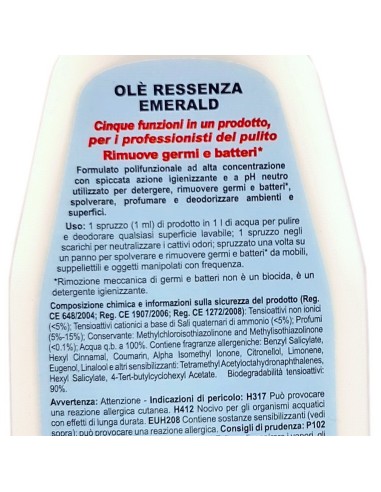 ole' oies ressenza deodorante multiuso igienizzante 750ml - luxury emerald: tuttocasashop.live: pulizia e cura della casa