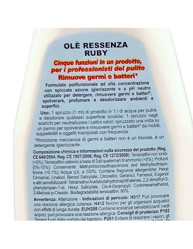 ole' oies ressenza deodorante multiuso igienizzante 750ml - luxury ruby: tuttocasashop.live: pulizia e cura della casa