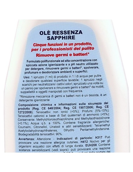 ole' oies ressenza deodorante multiuso igienizzante 750ml - luxury sapphire: tuttocasashop.live: pulizia e cura della casa