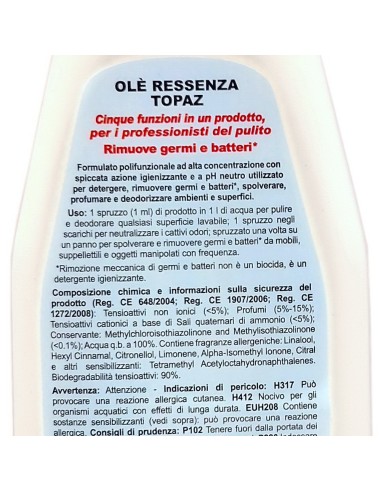 ole' oies ressenza deodorante multiuso igienizzante 750ml - luxury topaz: tuttocasashop.live: pulizia e cura della casa