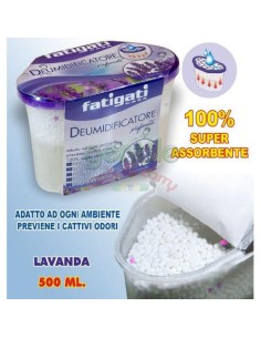 fatigati box deumidificatore profumato assorbi umidita' - 500ml - lavanda: tuttocasashop.live: pulizia e cura della casa