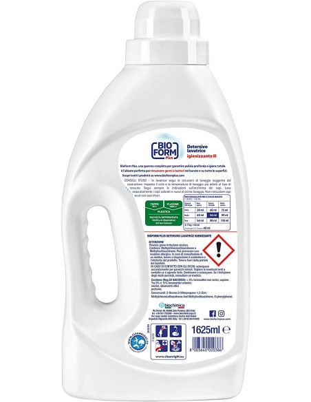 bioform detersivo lavatrice liquido 30 lavaggi 1625ml - igienizzante: tuttocasashop.live: prodotti per bucato e tessuti