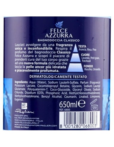 felce azzurra bagnoschiuma 650ml - classico - bagnodoccia: tuttocasashop.live: igiene e cura della persona