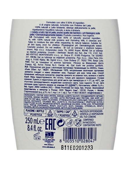 nidra docciaschiuma 250ml - doccia latte - idratante con proteine del latte: tuttocasashop.live: igiene e cura della persona