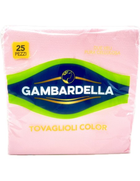 gambardella tovaglioli doppio velo 33x33cm 25 pezzi - rosa: tuttocasashop.live: carta & monouso