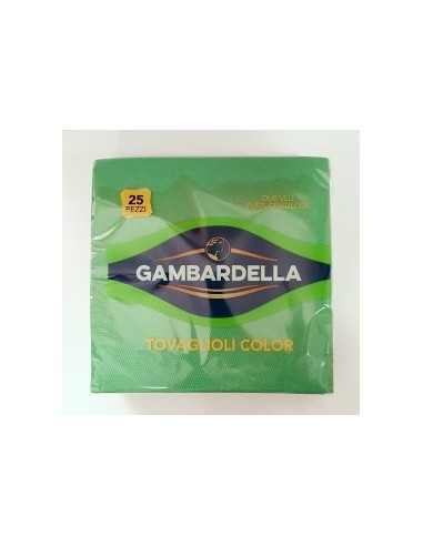 gambardella tovaglioli doppio velo 33x33cm 25 pezzi - verde: tuttocasashop.live: carta & monouso