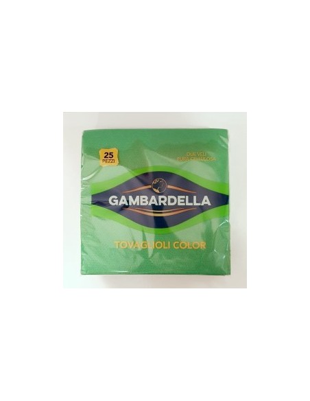 gambardella tovaglioli doppio velo 33x33cm 25 pezzi - verde: tuttocasashop.live: carta & monouso