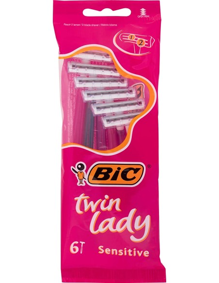 bic twin lady rasoi radi e getta bilama 6pz sensitive - donna: tuttocasashop.live: igiene e cura della persona